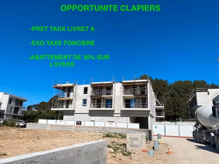 vente appartement 2 pièces  45.00m²  clapiers