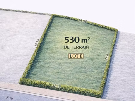 vente terrain 530 m²
