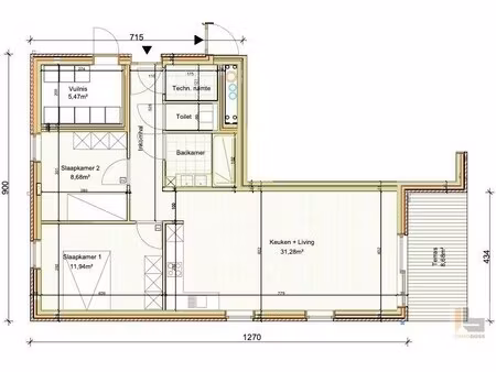 appartement te koop in ronse met 2 slaapkamers