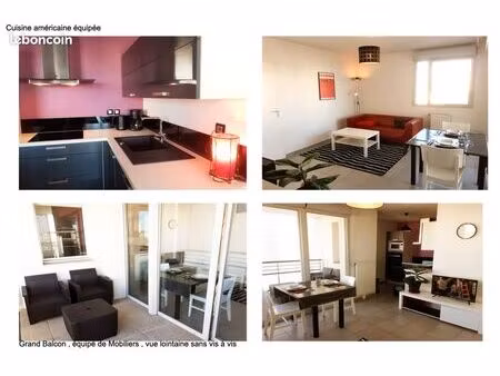 parilly venissieux/lyon08■t2 41m²  meublé équipé tout confort lumineux  vue pano + grand b