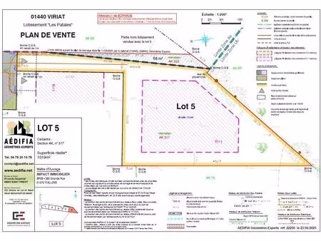 terrain constructible de 1019m² - viriat