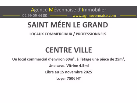 saint meen le grand centre ville  local commercial