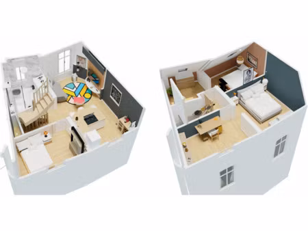 fontainebleau  duplex à rénover de 59 m2 au sol / 52 m2 habi