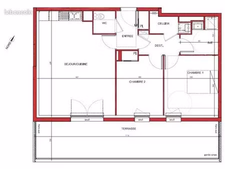 appartement récent 3 pièces 65 m²