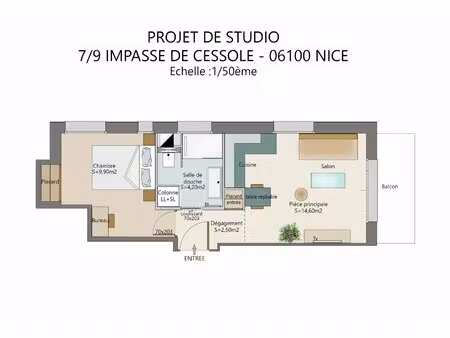 achat appartement 2 pièces 31m² nice 06100