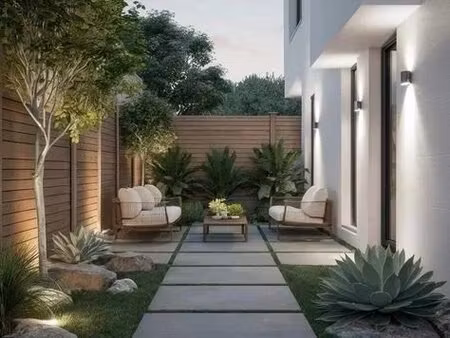 maison familiale contemporaine avec jardin  terrasse et garage