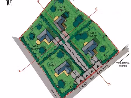 vente terrain 672 m² à fatouville-grestain (27210)  56 000 €