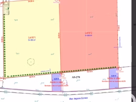vente terrain 800 m²