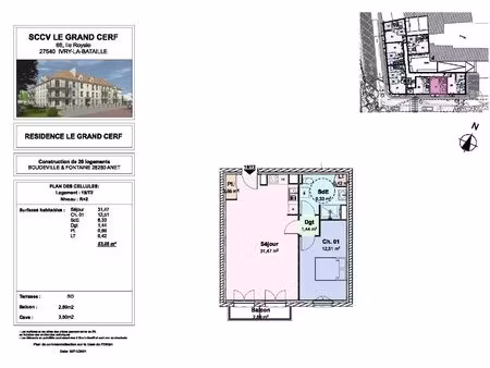 location appartement 2 pièces 53 m² à anet (28260)