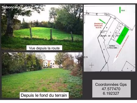 beau terrain à bâtir 33 e/m2  1570m2 à 9mn de vesoul. de part à p possible