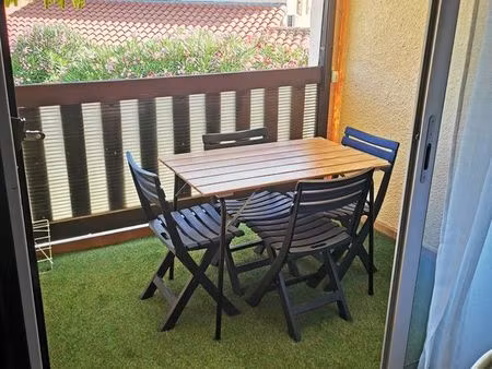 studio cabine meublé 20 m² – terrasse sud + parking – résidence sécurisée – le barcarès la