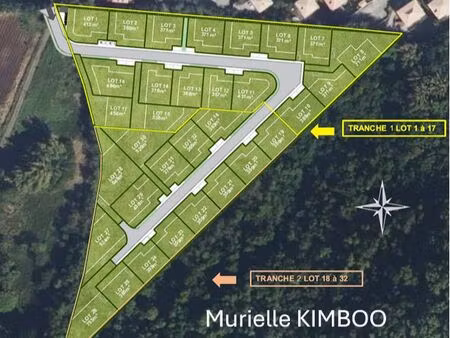 nouveau lotissement: terrains viabilisés de 358m2 à 753 m2
