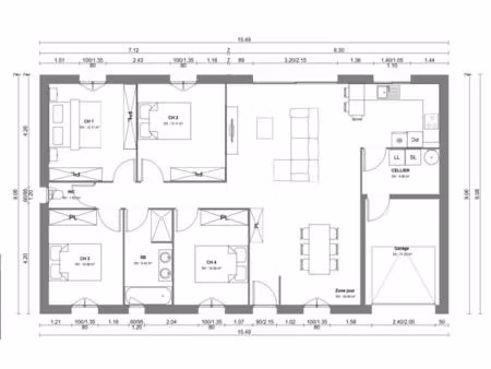 vente maison neuf 5 pièces 108m2 la jarrie - 275000 € - surface privée