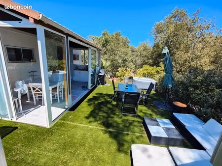 rare : mobil-home + caravane sur terrain sans vis-à-vis – pin de la lègue (fréjus)