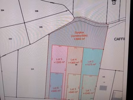 parcelles de terrain constructible