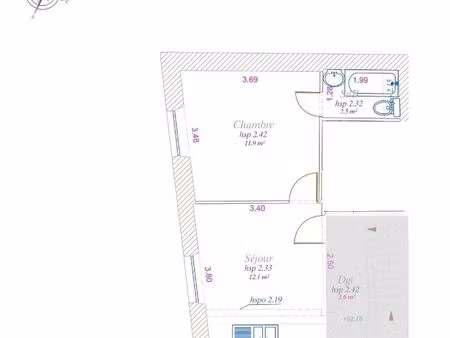 appartement 2 pièces 27 m²