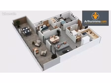 appartement 3 pièces 67 m²