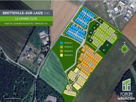 terrain 364 m² bretteville sur laize