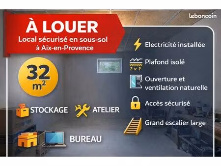 local / cave / atelier – 32 m²