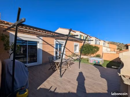 villa de plain-pied – jardin – terrasse plein sud avec vue sur la clape – hauts de narbonn