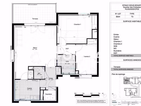 appartement 3 pièces 79 m²