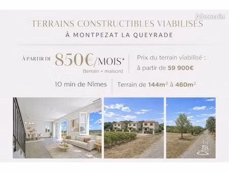 terrains constructibles viabilises - montpezat (30)