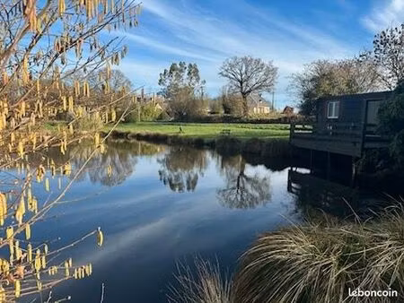 vends étang entre plédran et saint-carreuc avec terrain  petit chalet et joli lavoir .étan