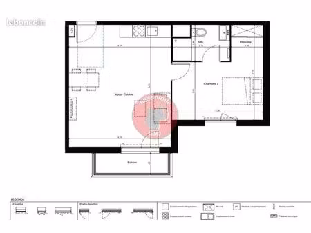 appartement 2 pièces 50 m²