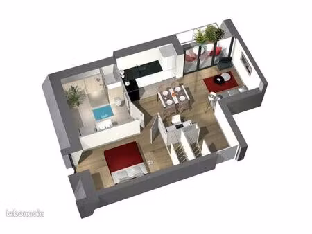 t1 bis 34 m² avec balcon + garage centre aix les bains