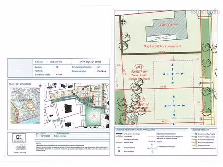 terrain 892 m² saint cyr sur loire