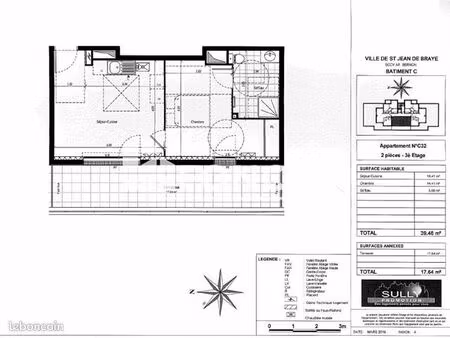 appartement 2 pièces 39 m²