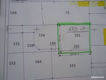 terrain constructible entierement viabilisé 6.79 ares