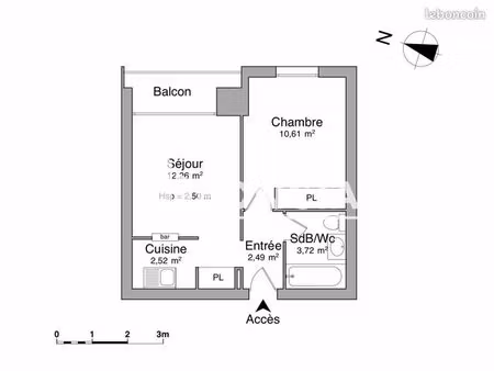 appartement 2 pièces 31 m²