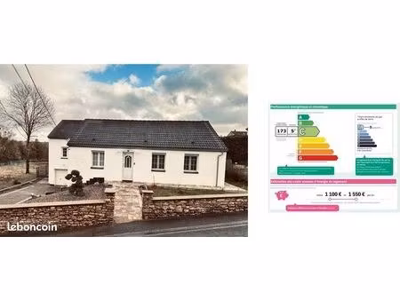 maison individuelle de plain-pied – 107 m² habitables terrain de 791 m² – sous-sol complet