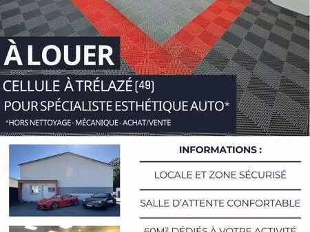 local 60m² premium - esthétique auto / detailing - trélazé (49)