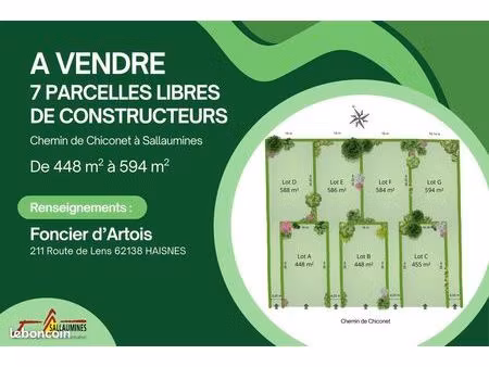 7 terrains viabilisés à vendre à sallaumines