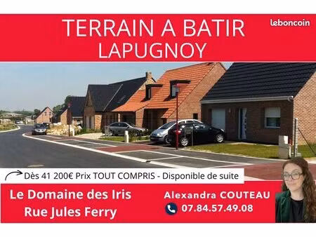 lapugnoy -12mn de bethune - terrains a batir - 42 000.00 viabilisation et frais de notaire
