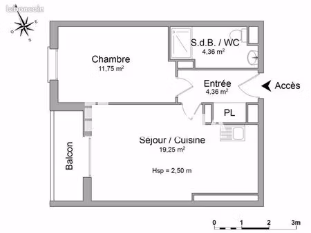 appartement 2 pièces 39 m²