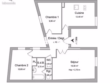 appartement 3 pièces 67 m²