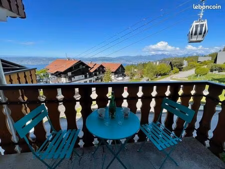 t2 superbe vue lac léman - pieds des pistes