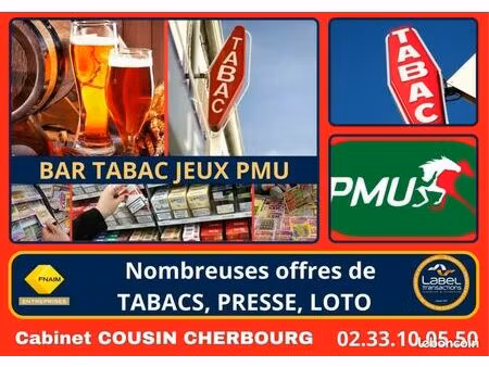 fonds de commerce bar  pmu  tabac 150 m²