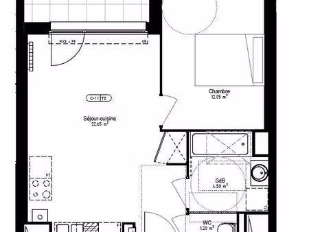 appartement 2 pièces 42 m²