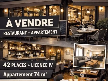 à vendre – fonds de commerce restaurant clé en main avec appartement (74 m²) marcq-en-barœ