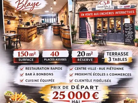 vente locaux professionnels 170 m² à blaye (33390)  25 000 €