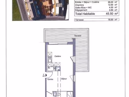 appartement 2 pièces 46 m²