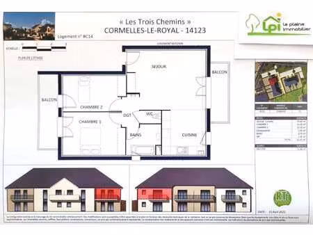 vente programme neuf appartement à cormelles-le-royal (14123) : à vendre appartement / 62m