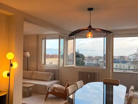 t3 meublé premium 75 m² – centre chalon-sur-saône – vue parc – 2 balcons – entièrement rén