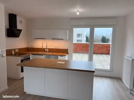 uplex t3 neuf 61 m² + terrasse 31 m² – métro à pied – lille lomme