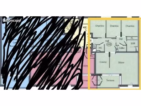 a louer appartement 4 pièces 97 m² - pmr - résidence récente - centre-ville