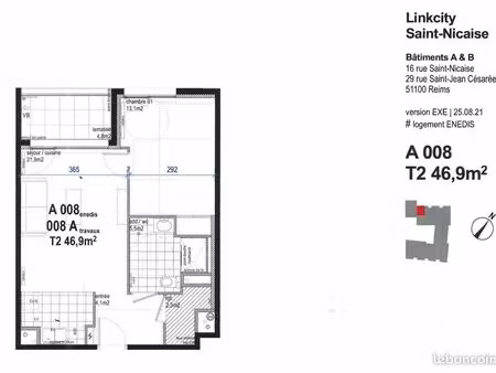 appartement 2 pièces 47 m²